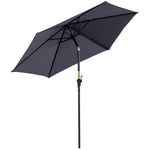 2.6m Patio Umbrella With Tilt Crank | Gray