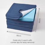 Cotton Orthopaedic Foam 3 Seater Booster Cushion | 50cm x 150cm | Navy Blue
