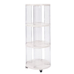 3-tier Plastic Round Bookshelf With Wheels