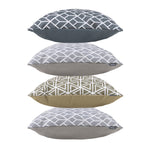 Art Deco Geometric Print Outdoor Cushion (set Of 4)