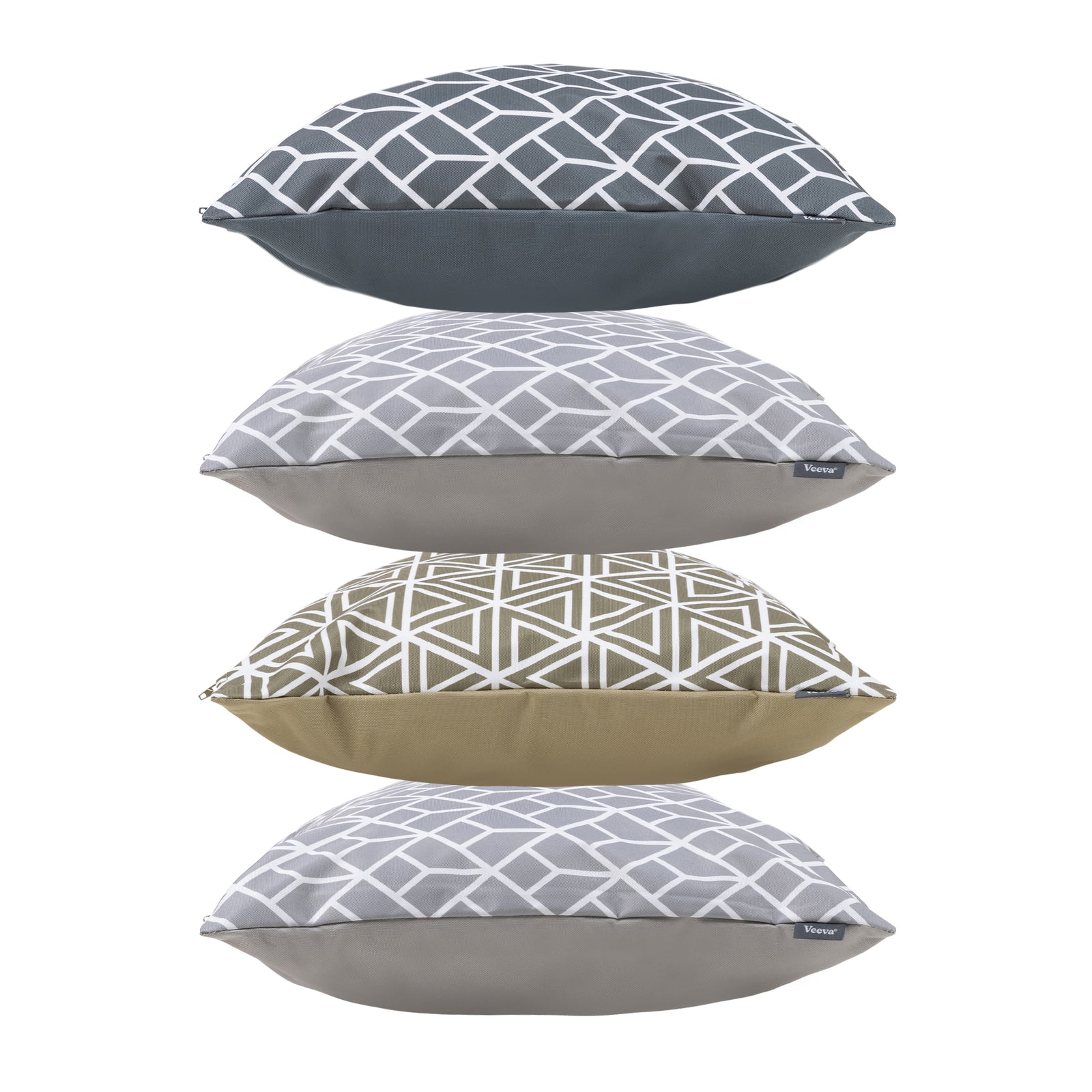 Art Deco Geometric Print Outdoor Cushion (set Of 4)