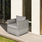 Outdoor Single Wicker Furniture Sofa W/padded Cushion Garden | Gray