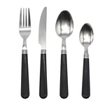 Cutlery Sets Stainless Steel Black Pp Handle 24 Piece Set