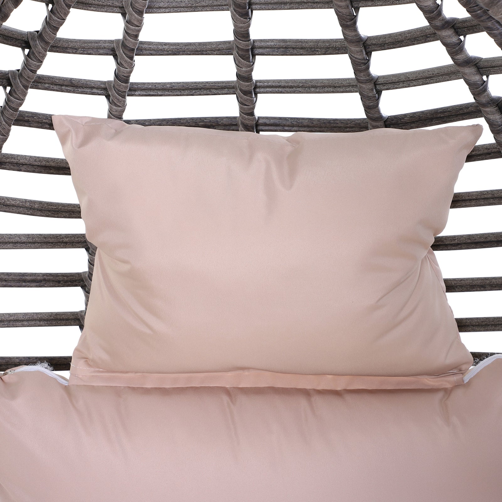 Rattan Wicker Teardrop Chair Lounger Soft Cushioned Patio | Beige
