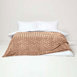 Geometric Triangle Velvet Throw | 200cm x 230cm | Brown