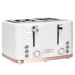 Toaster With 4 Slot, 7 Browning Levels, 1600w, Ripple | One Size | White