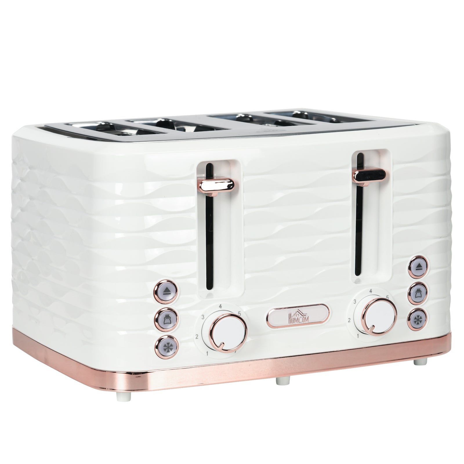 Toaster With 4 Slot, 7 Browning Levels, 1600w, Ripple | One Size | White