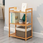 Tiered Bamboo Wood Book Storage Shelf | Small