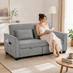 2 Seater Sofa Bed, 4-in-1 Convertible Pull Out Sleeper Sofa | Grey