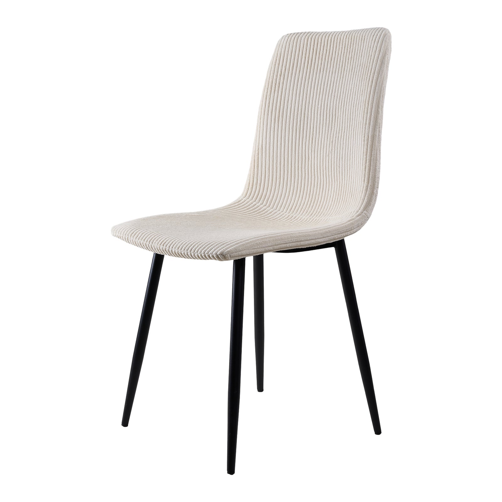 Corduroy Upholstered Dining Chairs | Set-of-2 | Beige