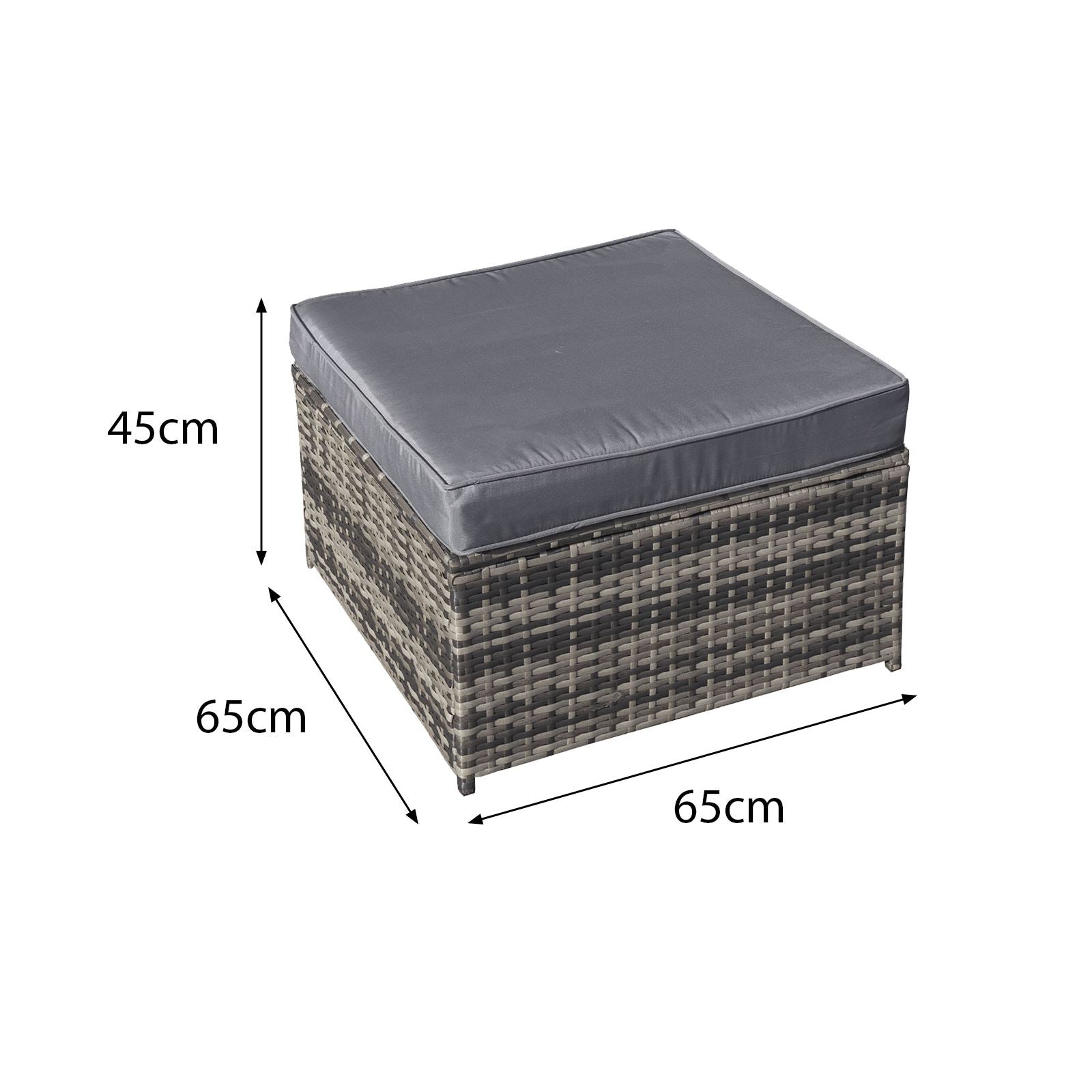 Malta Rattan 10 Seat U-shape Set With 2 Footstools | 10 Seat | Walnut Grey