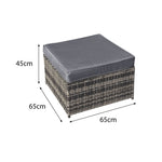 Malta Rattan 9 Seat U-shape Set | 9 Seat | Walnut Grey