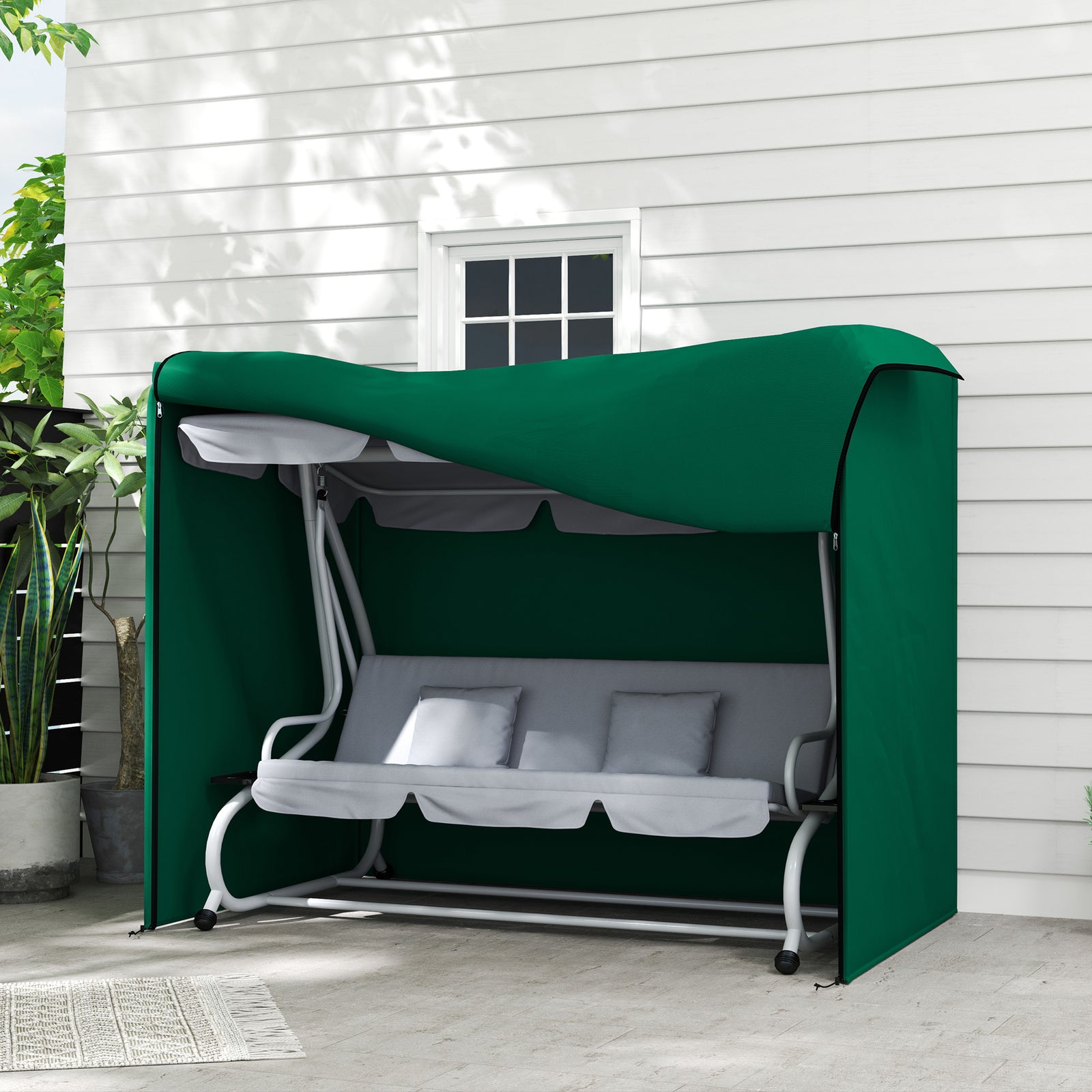 3 Seater Garden Swing Chair Cover, Windproof And Anti-uv | Green