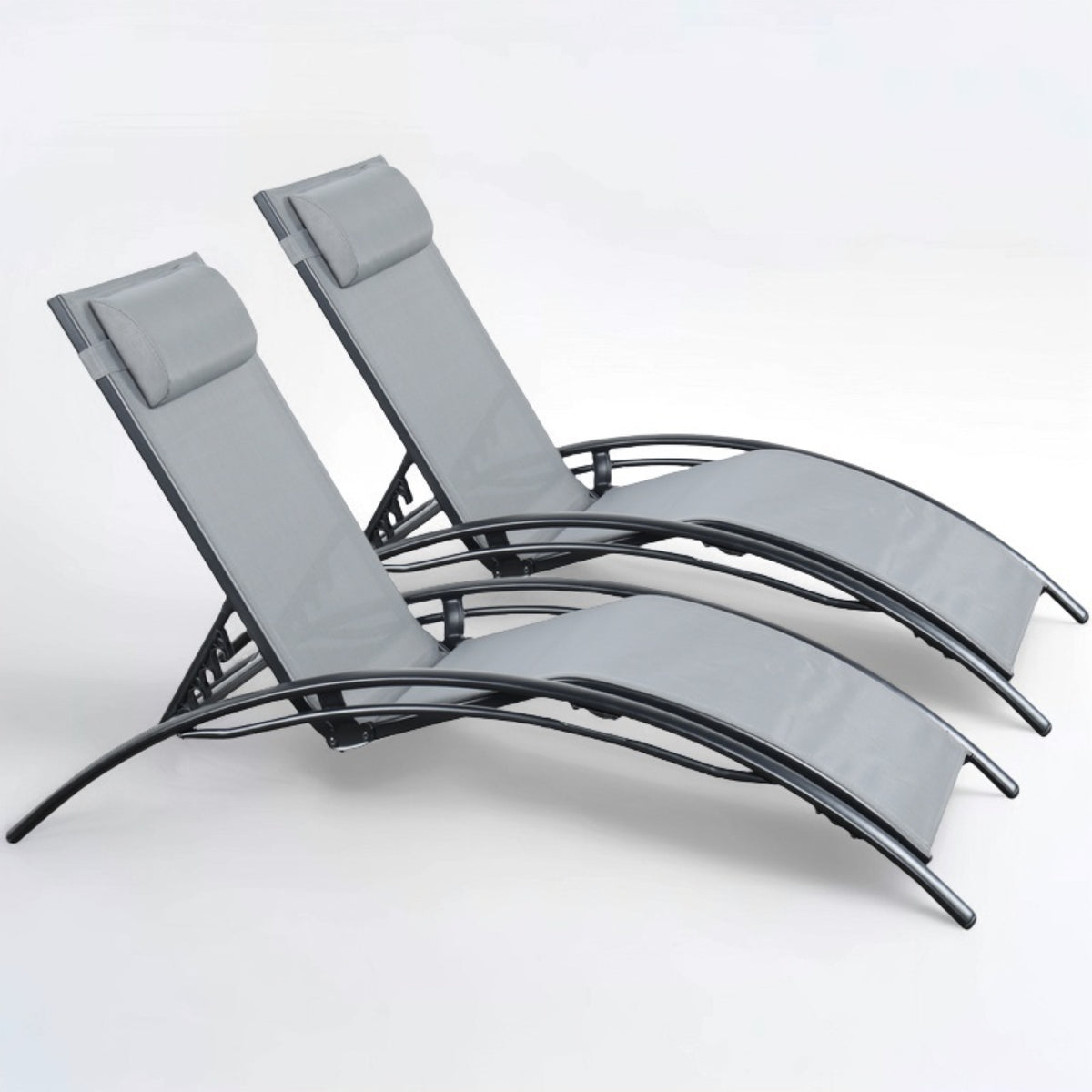 Pair Of Bali Sun Loungers | Set of 2 | Grey