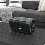 Charcoal Bbq, Portable Trolley, W/ Lid, Chimney