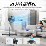40w Pedestal Fan Adjustable Height Oscillating Standing Fan For Home Or Office