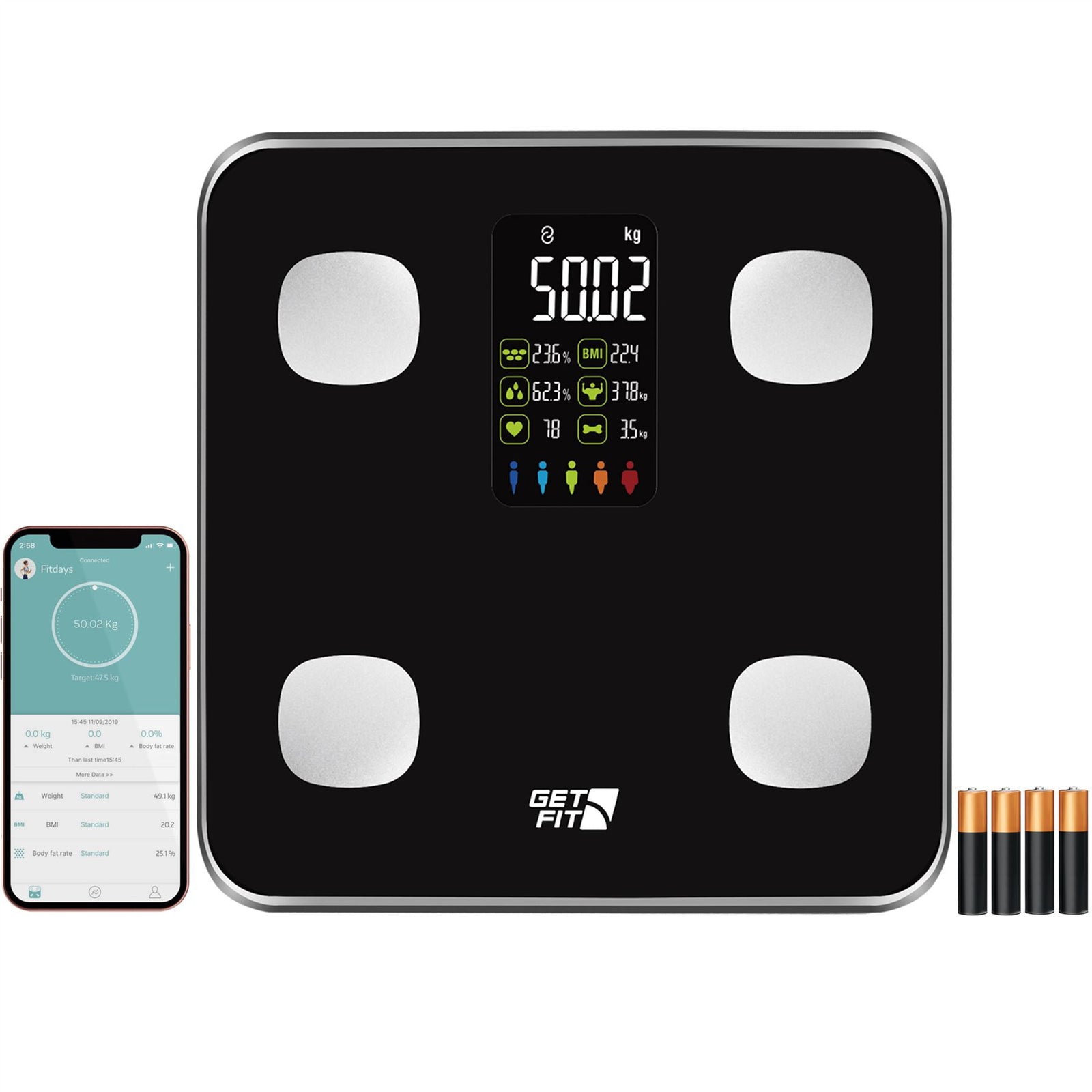 Smart Body Fat Bathroom Scale Monitor 15 Compositions Free App