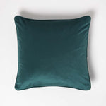 Filled Velvet Cushion With Piped Edge 46 X 46 Cm | 45cm x 45cm | Green