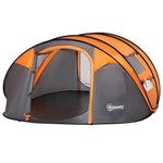 4-5 Person Camping Tent Dome Pop-up Tent  With Windows | Orange