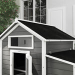 Chicken Coop With Nesting Box, Openable Top, Pull-out Tray | Grey
