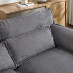 U-shaped Textured Breathable Chenille Sectional Sofa With Dual Chaise – Modular Living Room Couch With Lumbar Cushions | Grey