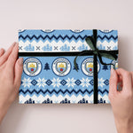 Manchester City FC Christmas Gift Wrap, 2 Sheet 2 Tag, Official Product