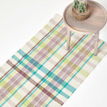 Wilson Handwoven Blue, Yellow And Brown Tartan 100% Cotton Rug | 200cm | Blue & Yellow