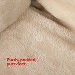 Cosy Padded Radiator Cat Bed Beige Foldable And Washable Design