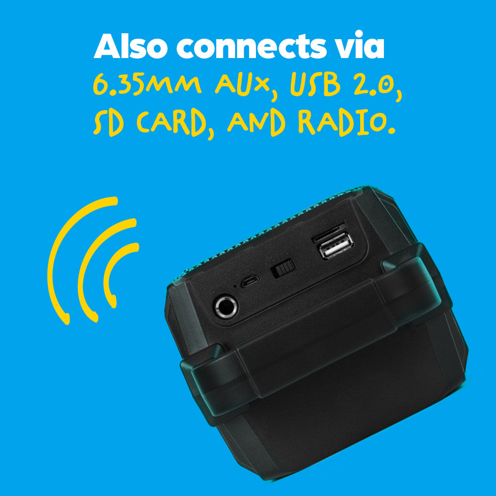 Wicked Gizmos Karaoke Speaker Portable Bluetooth With Led Disco Lights And Mic