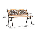 Outdoor Garden Metal Wood Bench Outdoor Patio Furniture Bench Chair