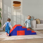 2-piece Soft Play Set, Baby Foam Climber Block For Toddler | Blue