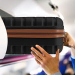 45x36x20cm Lightweight Underseat Cabin Carry On Suitcase - 100+ Airline Approved - Hard Shell Luggage - 4 Wheels | 45 x 36 x 20cm | Black & Brown