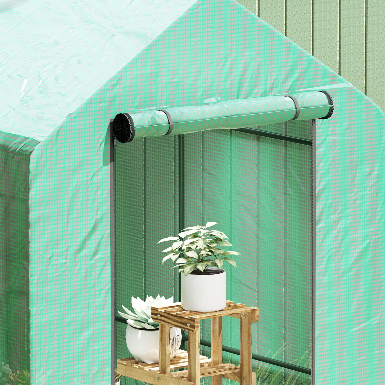 Walk In Greenhouse W/shelves Steeple Grow House