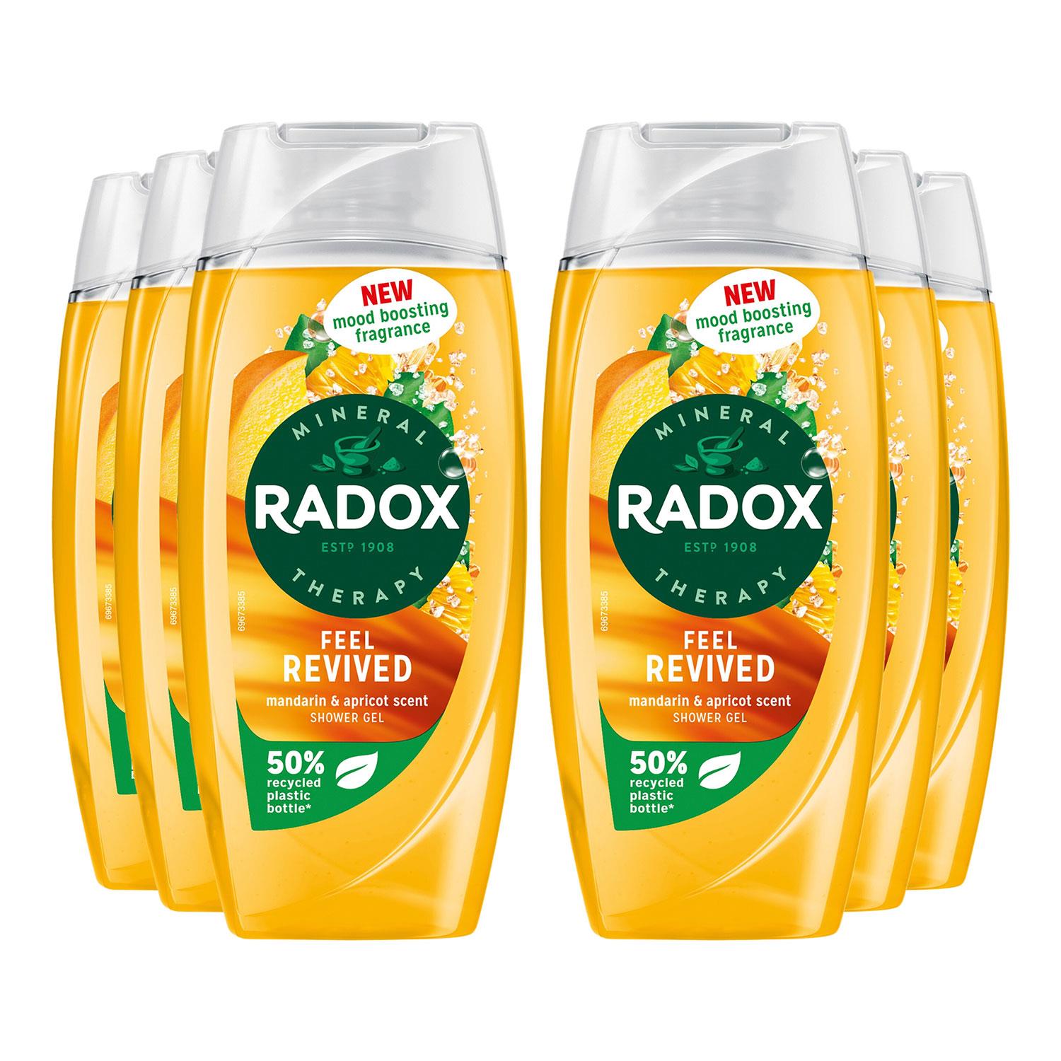 Mineral Therapy Shower Gel Feel Revived W/ Mandarin&apricot Scent, 225ml, 6pk | 6 | Orange