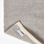 Plain Chenille 100% Cotton  Rug With Natural Trim | 150cm x 95cm | Light Grey
