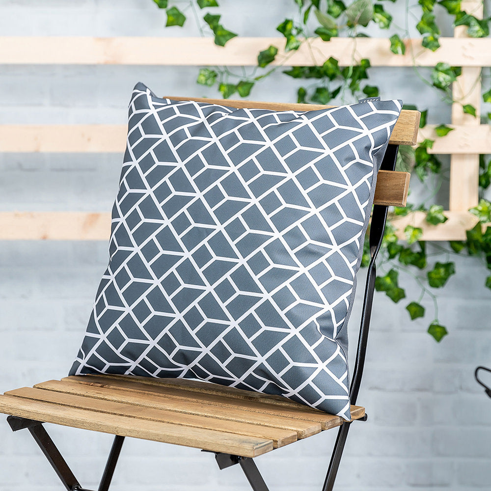 Art Deco Geometric Print Outdoor Cushion