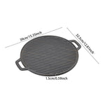 32.5cm Dia Pre-seasoned Double-sided Round Cast Iron Grill Pan
