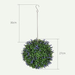 Set Of 2 Artificial Plant Topiary Balls, Faux Plants, Purple