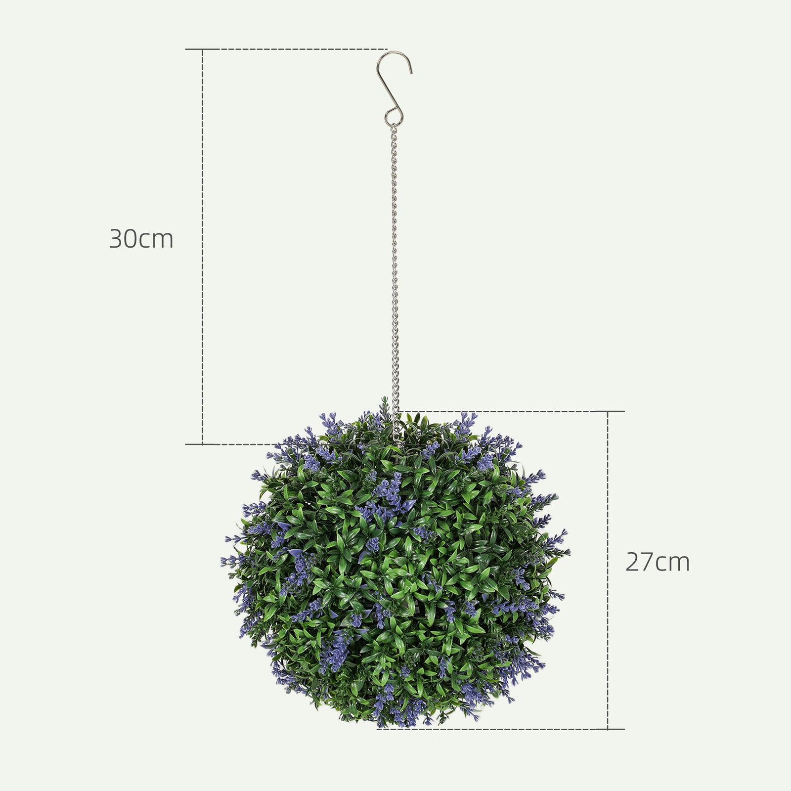Set Of 2 Artificial Plant Topiary Balls, Faux Plants, Purple