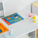 3 Pcs Kids Table & Chairs Set Toddler Furniture W/ Storage Drawers White