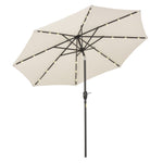 Parasol Patio Umbrella W/ Led Light Crank | White