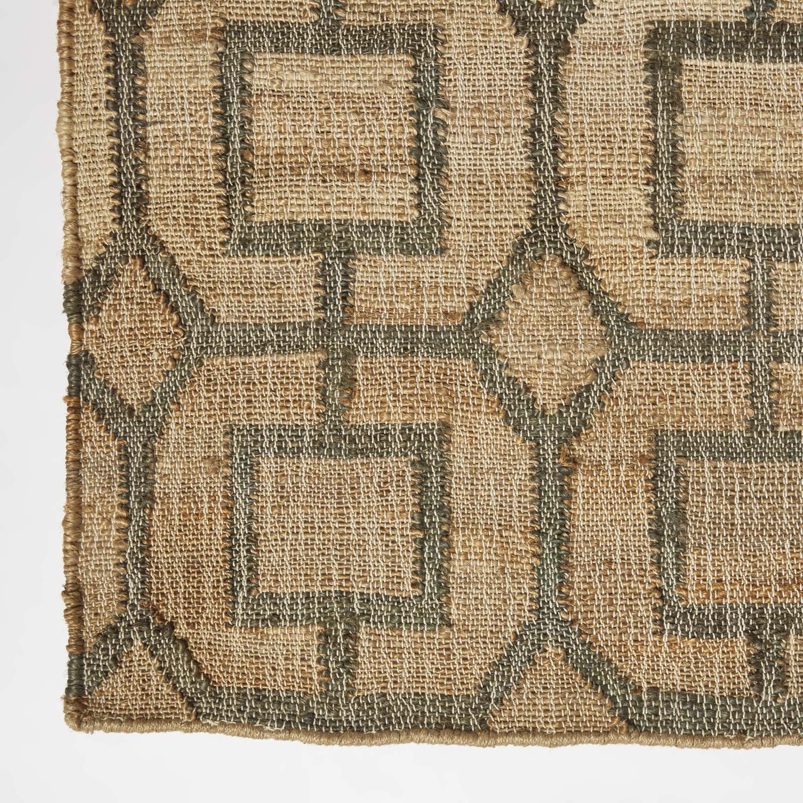 Tiran Brown Geometric Handwoven Jute Rug | 200cm | Brown