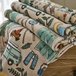 Deyongs Supersoft The Great Outdoors Countryside Scene Print Coral Fleece Throw