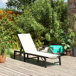 Folding Sun Lounger, 5-position Adjustable Sunbed | Khaki