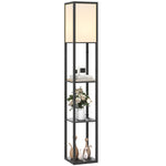 HOMCOM 3-tier Floor Lamp, Bulb Not Included, Black