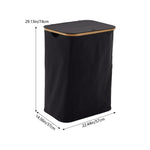 3 Compartments Laundry Basket With Lid | Black