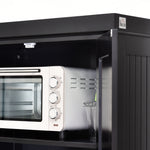 Kitchen Storage Cabinet W/ Drawers Cupboards Shelves Home | Black