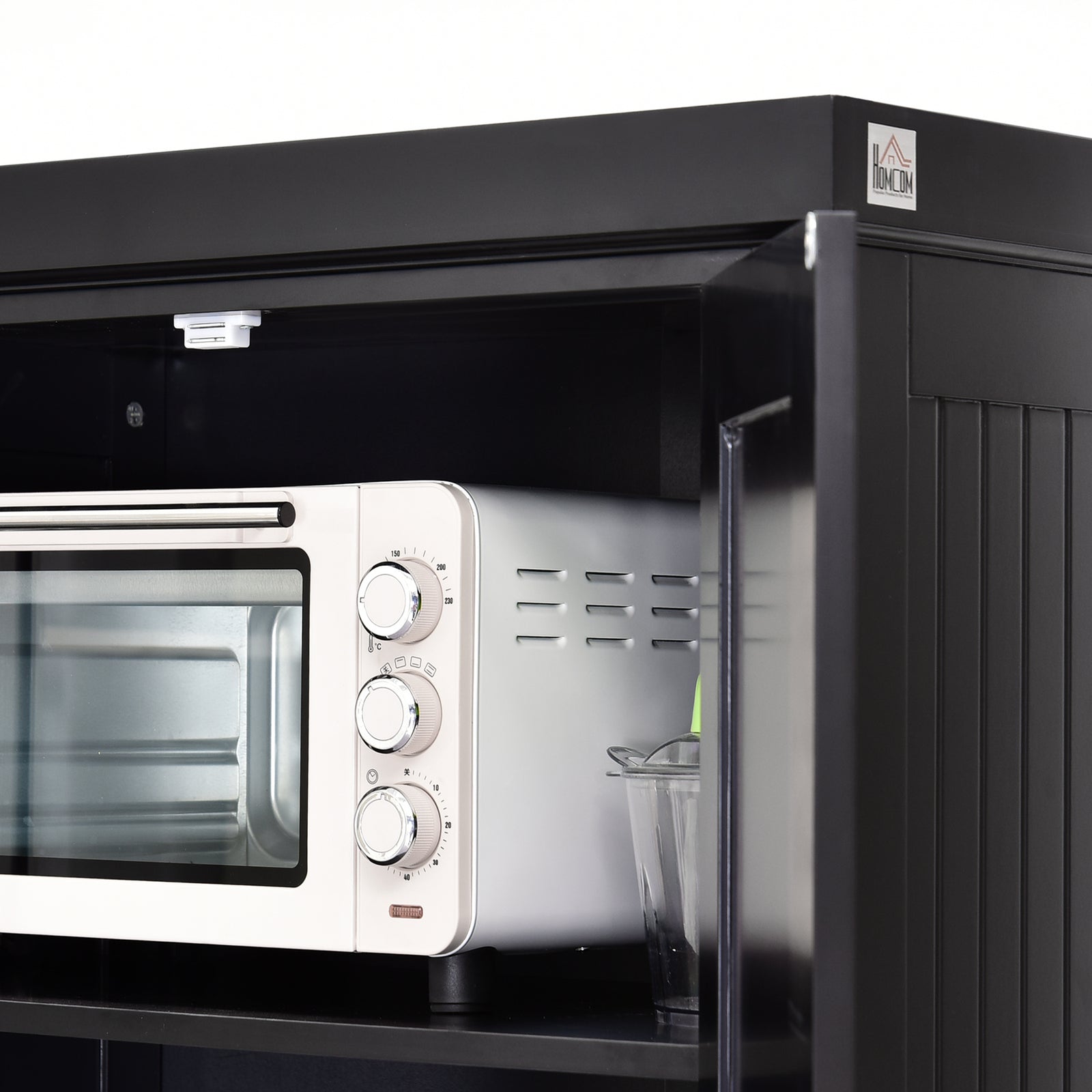 Kitchen Storage Cabinet W/ Drawers Cupboards Shelves Home | Black