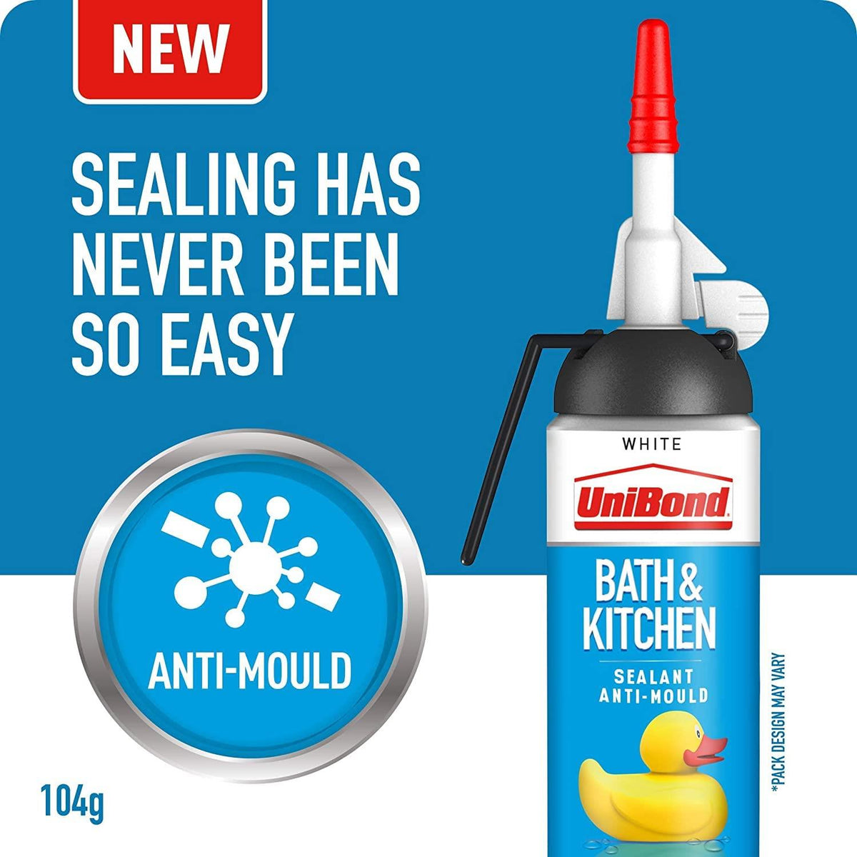 Mould Resistant Bath & Kitchen Silicone Sealant White, 104g | Set of 3