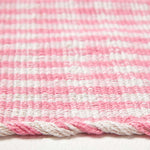 Cotton Gingham Check Rug Hand Woven | 60cm x 80cm | Pink